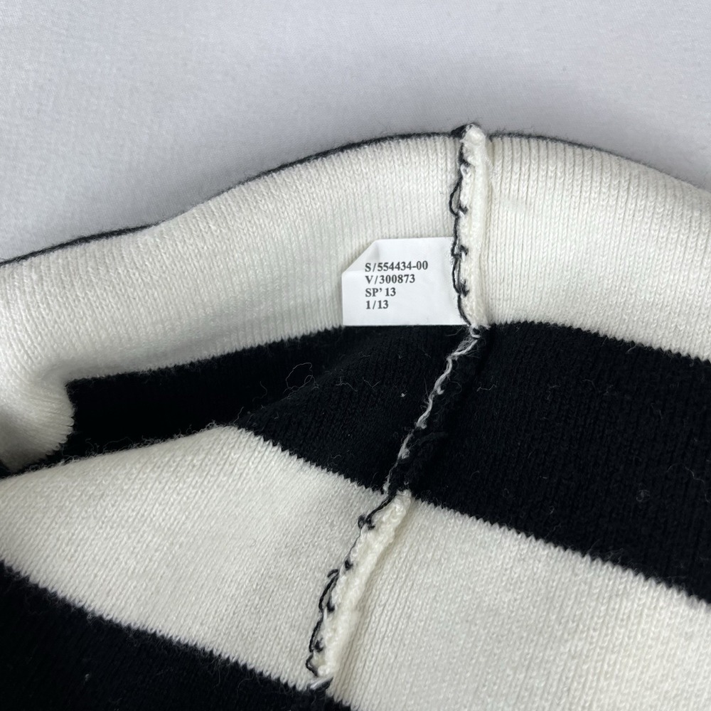 Banana Republic Women Small Black White Striped Peplum Knit Sweater Long Sleeve - Picture 15 of 16